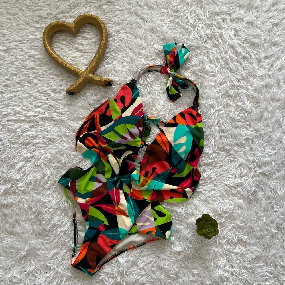 Bar III Vibrant Multicolor Kids One Piece Swimsuit
